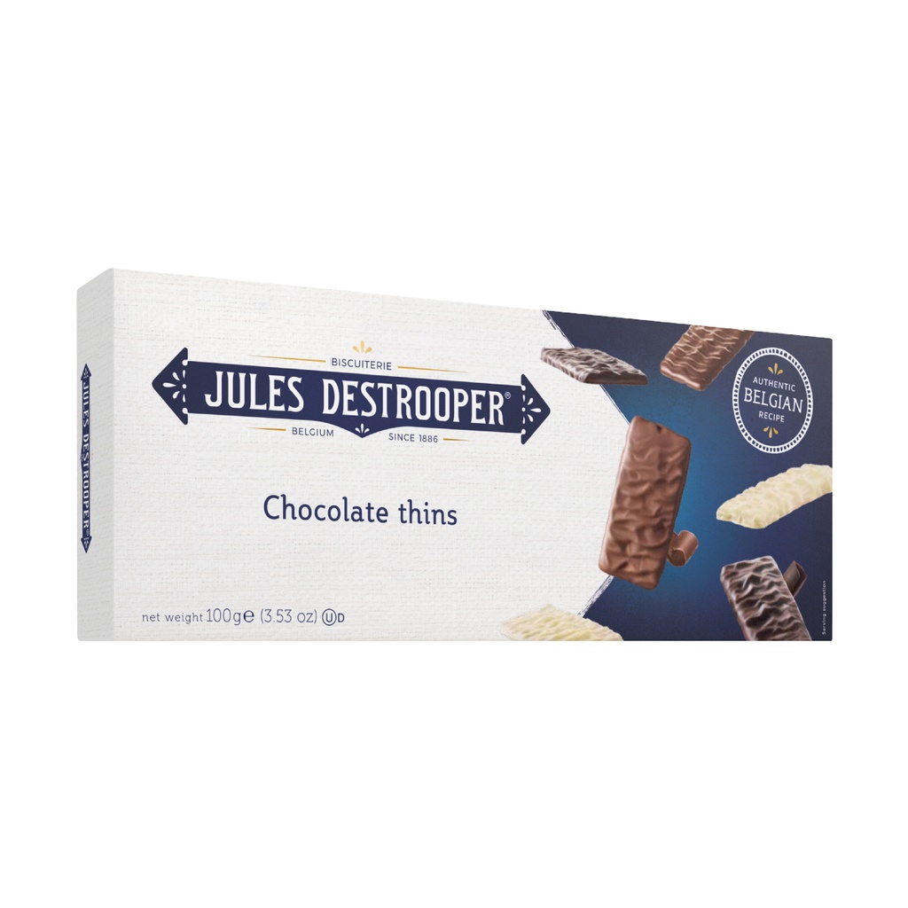 JULES DESTROOPER BELGIAN CHOCOLATE THINS 100 GR