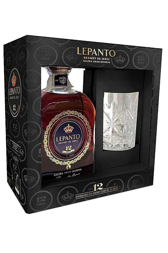 BRANDI LEPANTO SOLERA GRAN RESERVA 0,70 + VASO TALLADO