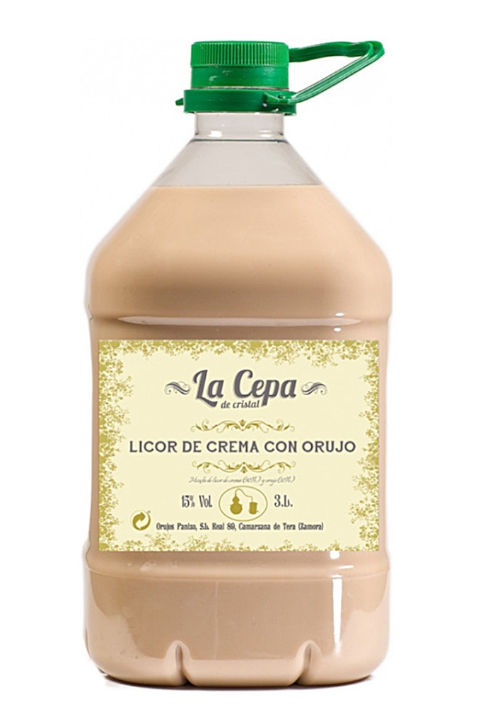 LICOR DE CREMA CON ORUJO GARRAFA 3 L. 15% VOL