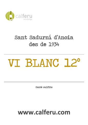 VINO BLANCO 12º A GRANEL (incluye envase)
